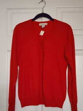 Melrose Chic New York Cardigan Red Orange L NWT